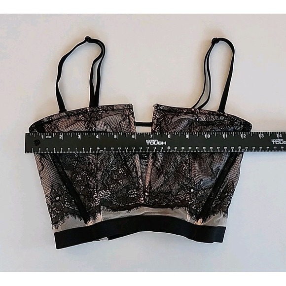 Victoria's Secret Corset Top Sz S Black Mesh Lace Lined Whimsigoth Fairy Grunge - Picture 8 of 12